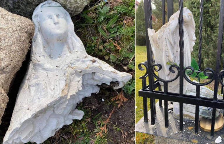 Ktoś zniszczył figurę Matki Bożej przywiezioną z Dachau przez byłego więźnia obozu koncentracyjnego