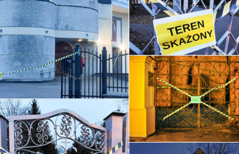 Kolejny przejaw nienawiści wobec Kościoła. Na bramach toruńskich świątyń zawisły ostrzeżenia „Teren skażony”